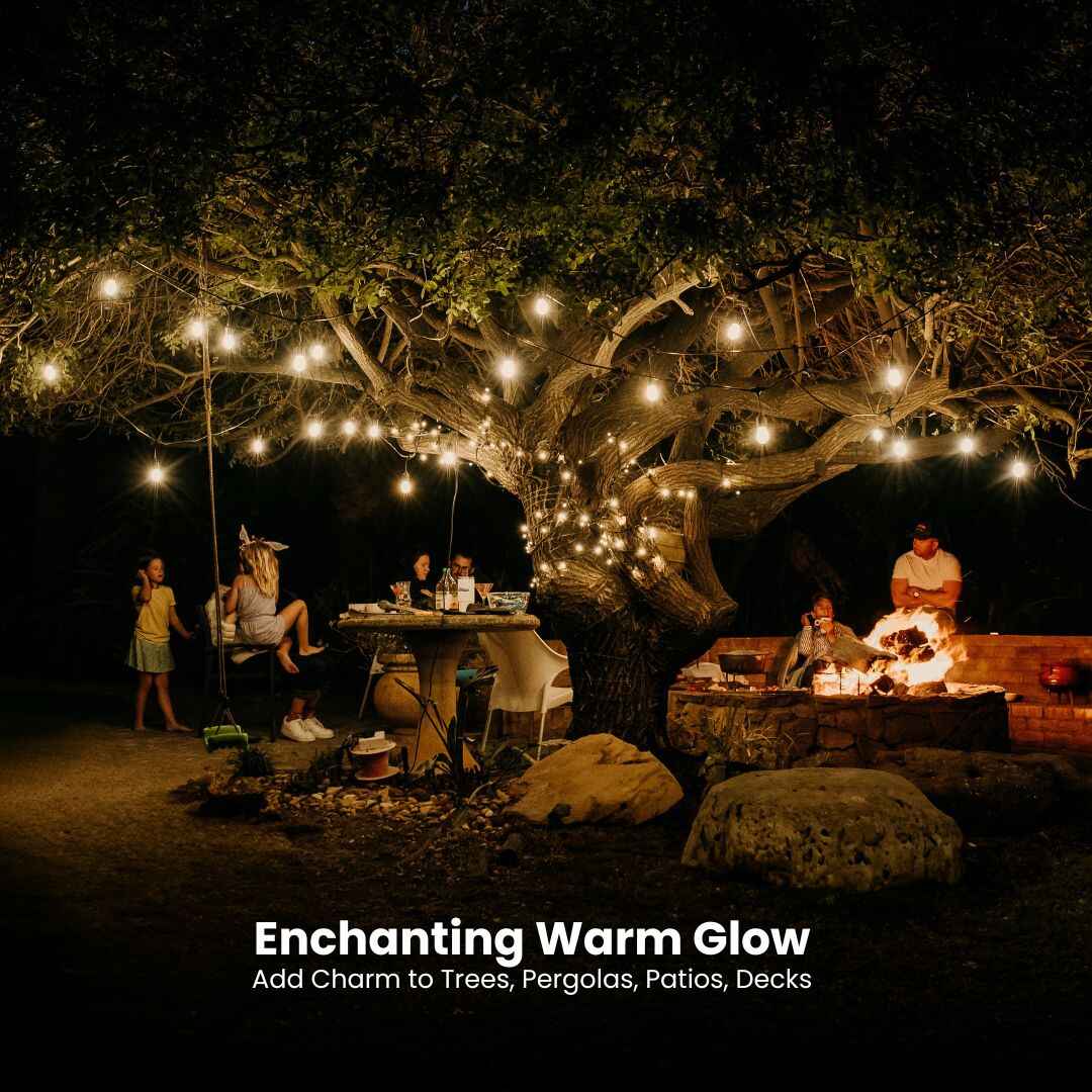 Outdoor Heavy Duty Fairy Lights 10m Warm White - Black String - Image 7