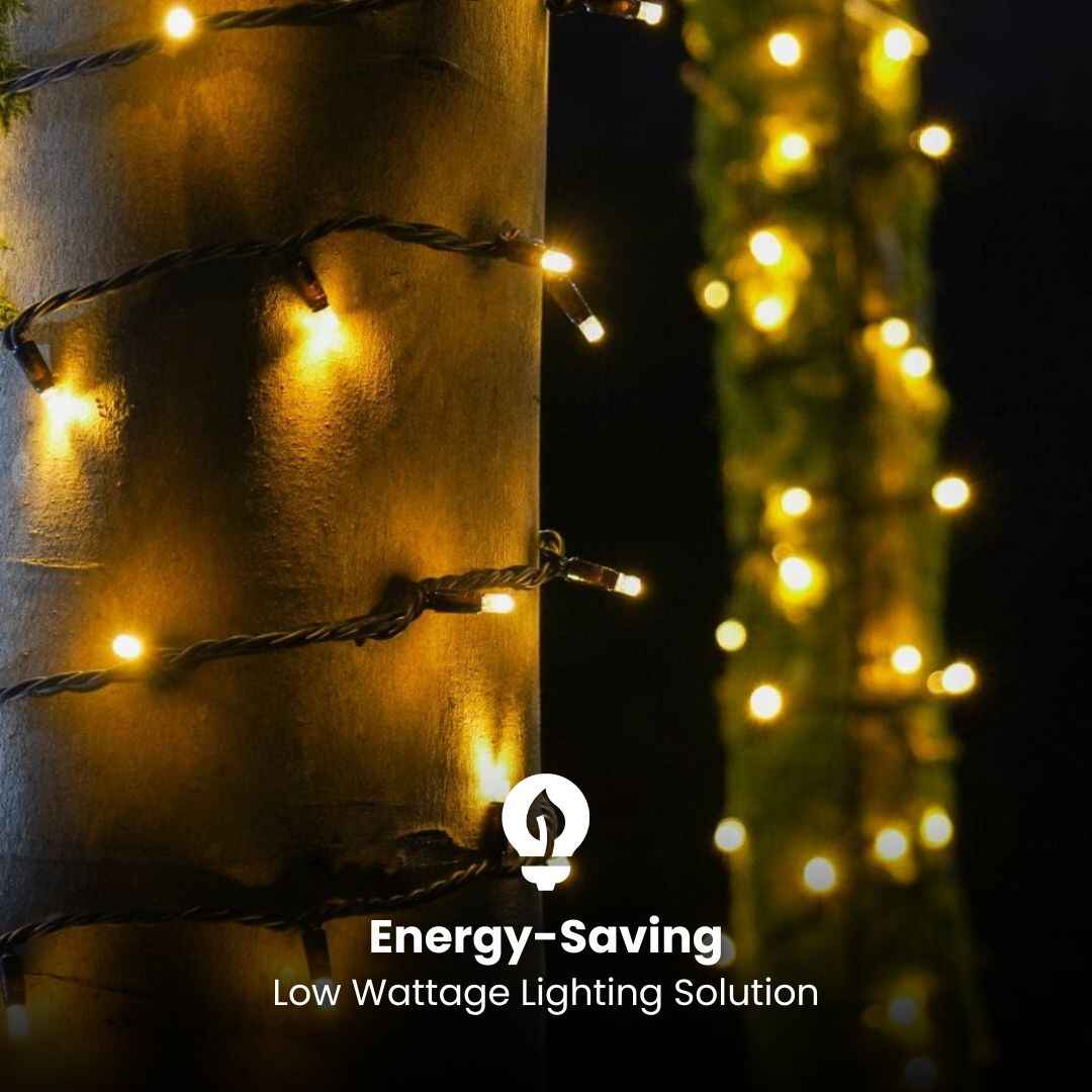 Outdoor Heavy Duty Fairy Lights 10m Warm White - Black String - Image 8