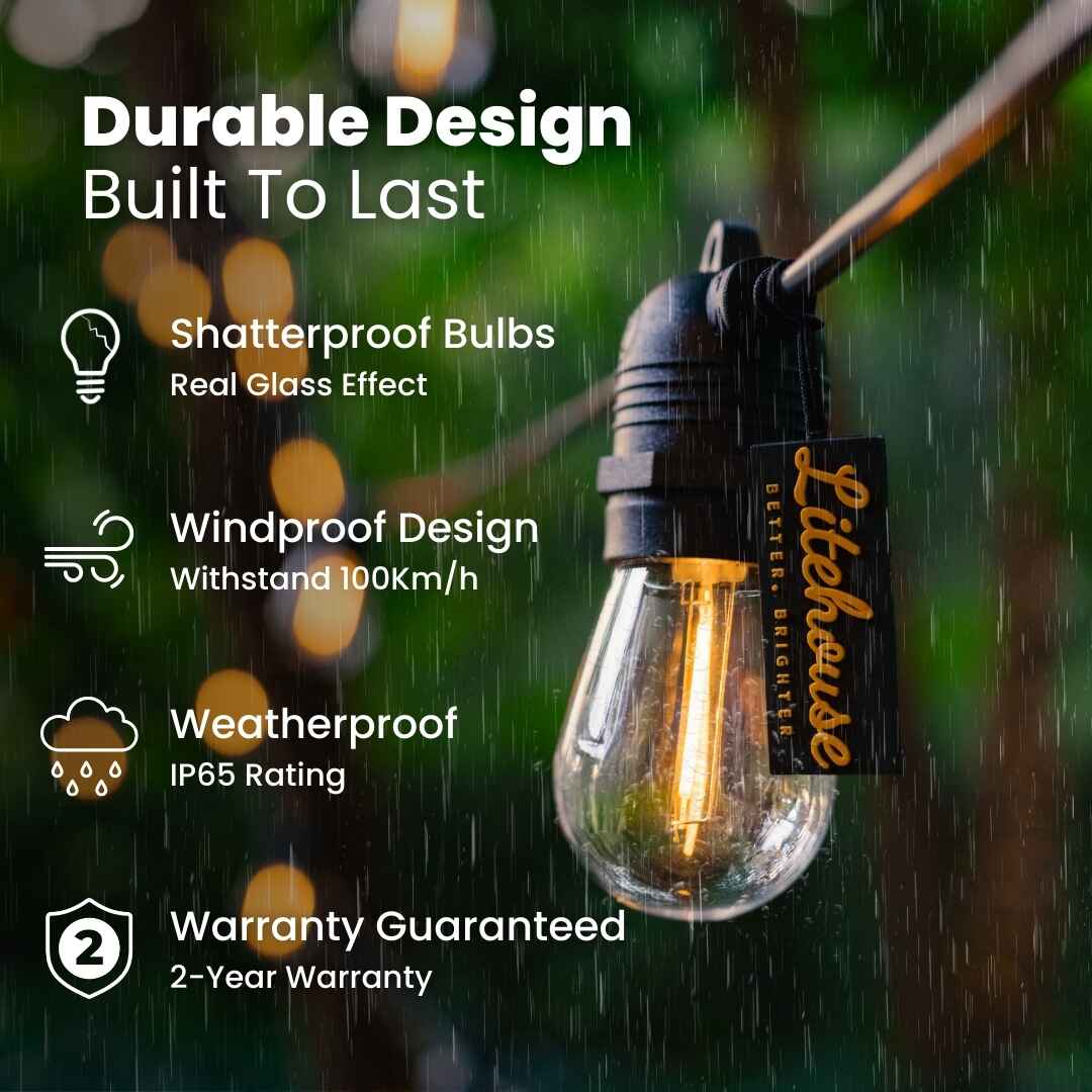 Solar Festoon Bulb String Lights - Image 3