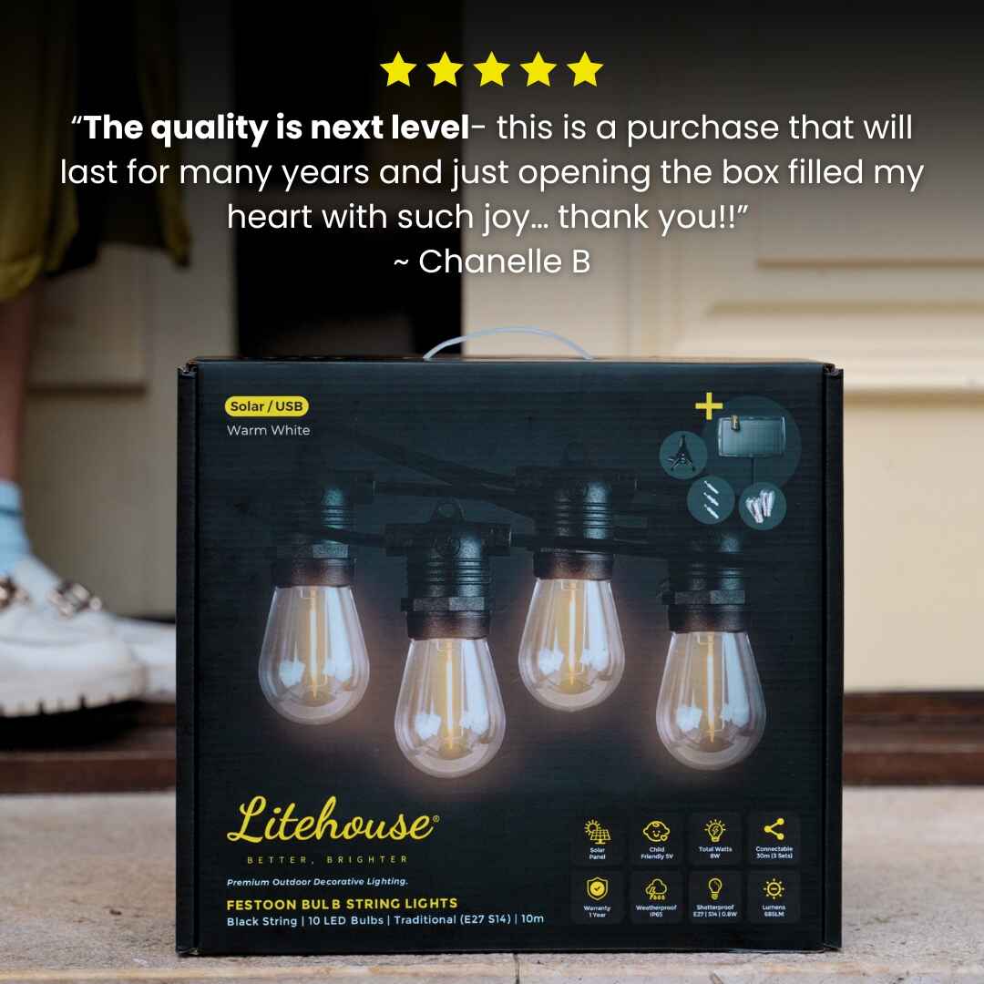 Solar Festoon Bulb String Lights - Image 8