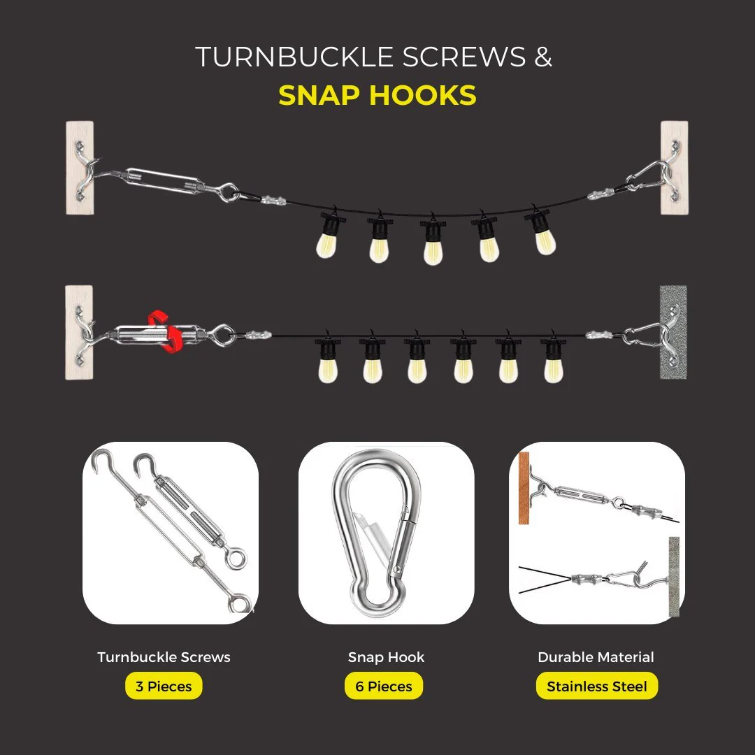 Set Up Kit for Long Distance Bulb String Lights - 30 Piece - Image 4