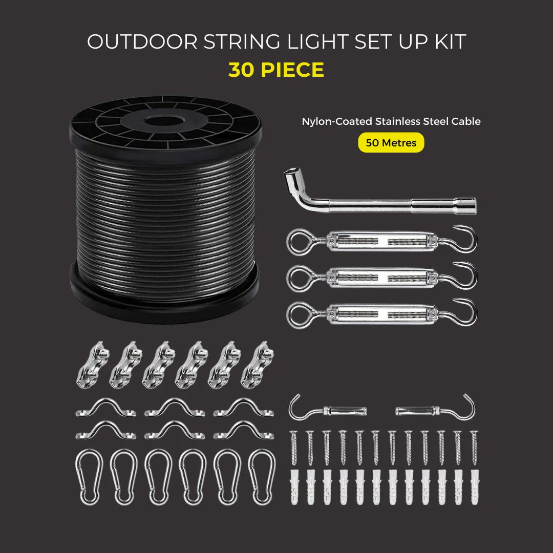 Set Up Kit for Long Distance Bulb String Lights - 30 Piece - Image 5