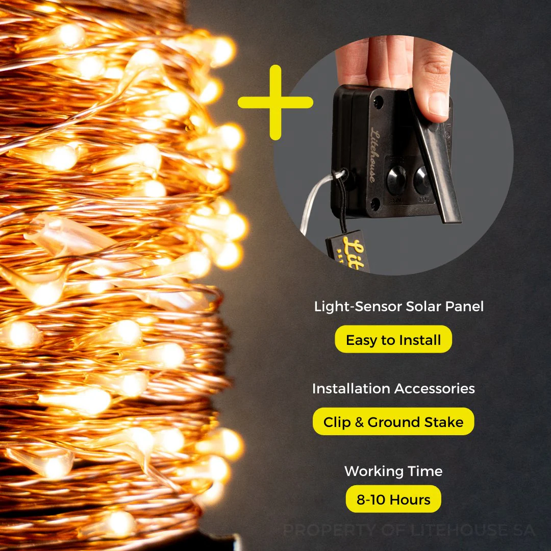 Copper Wire Solar Fairy Lights - Image 8
