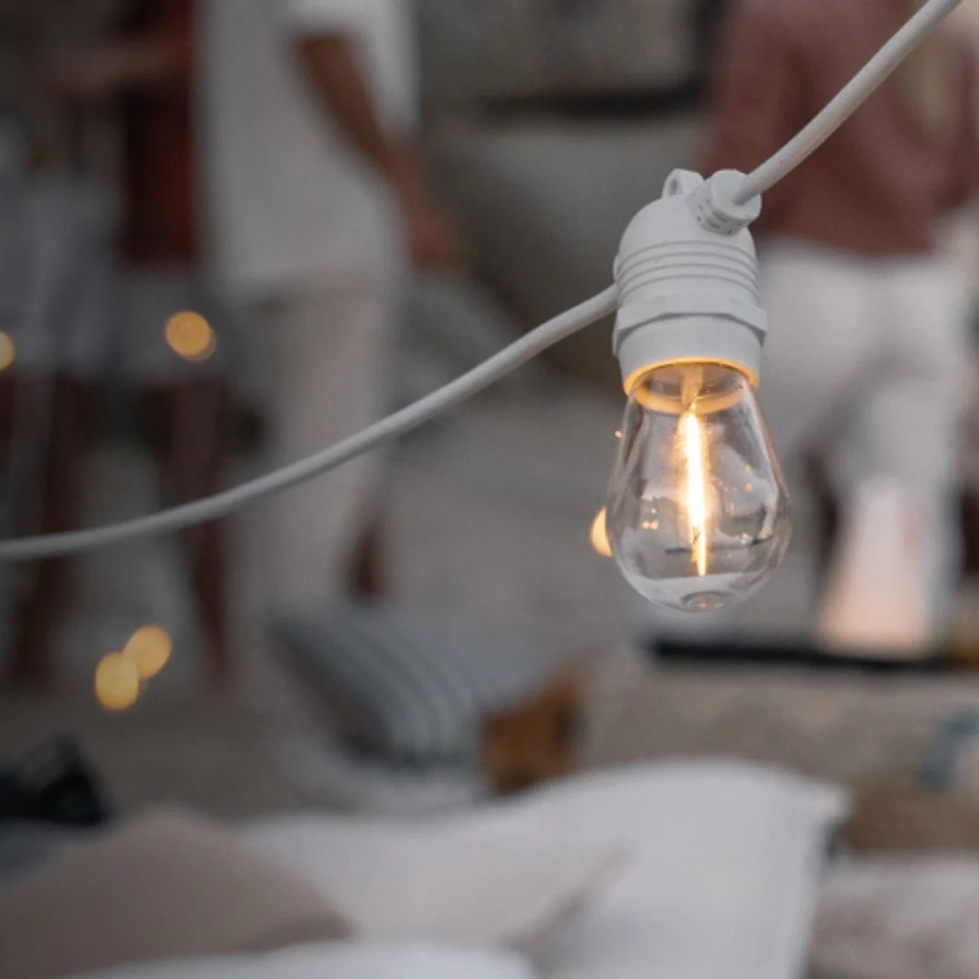 Solar Festoon Bulb String Lights - White - Image 10