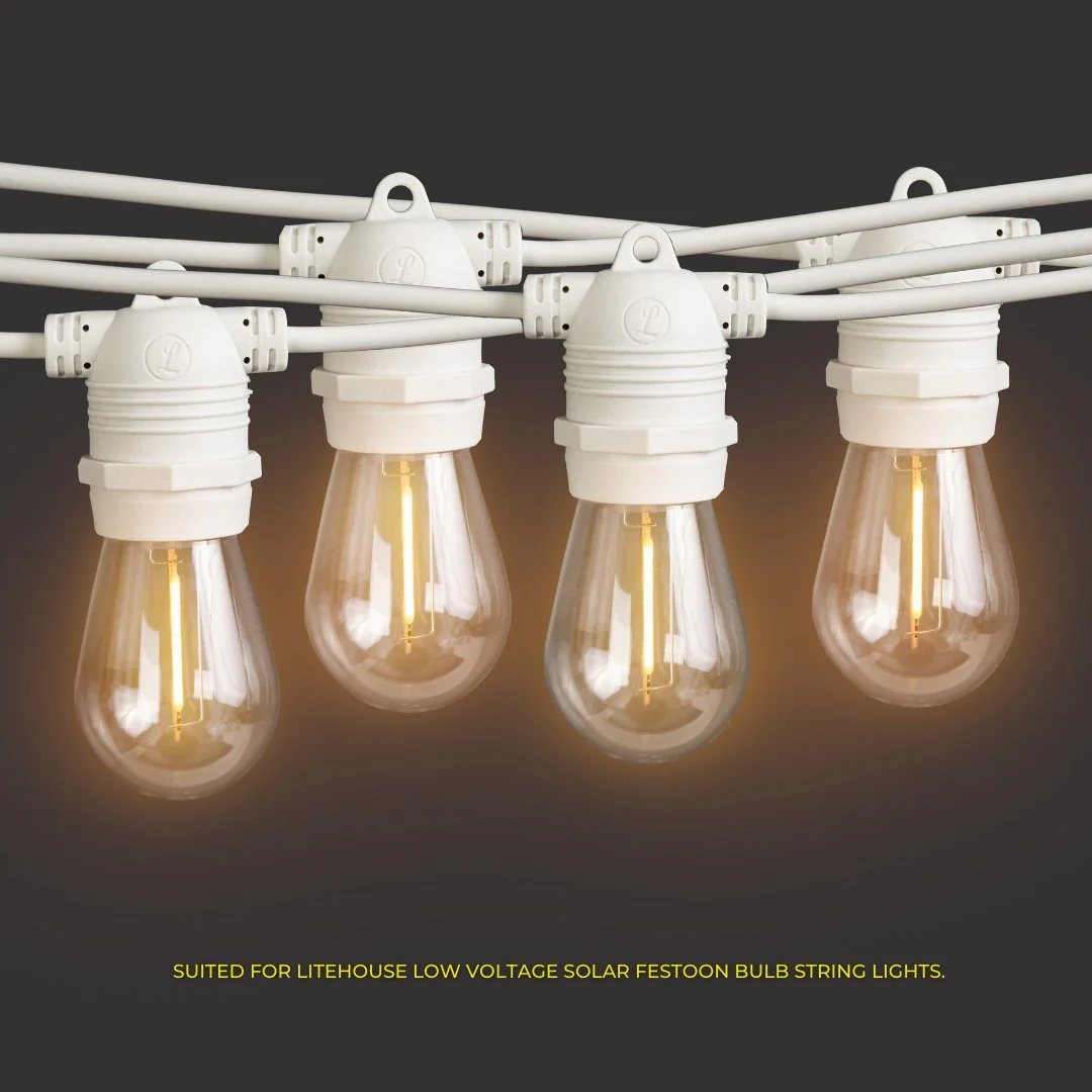 2m Extension Cord for Solar Festoon Bulb String Lights - 5V, White - Image 4
