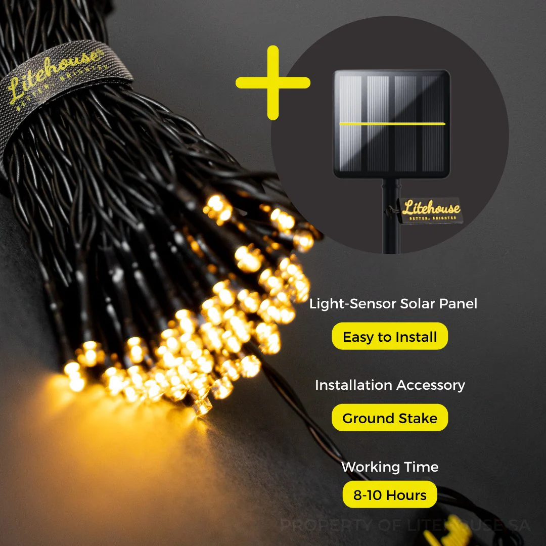 Black String Solar Fairy Lights - Image 7