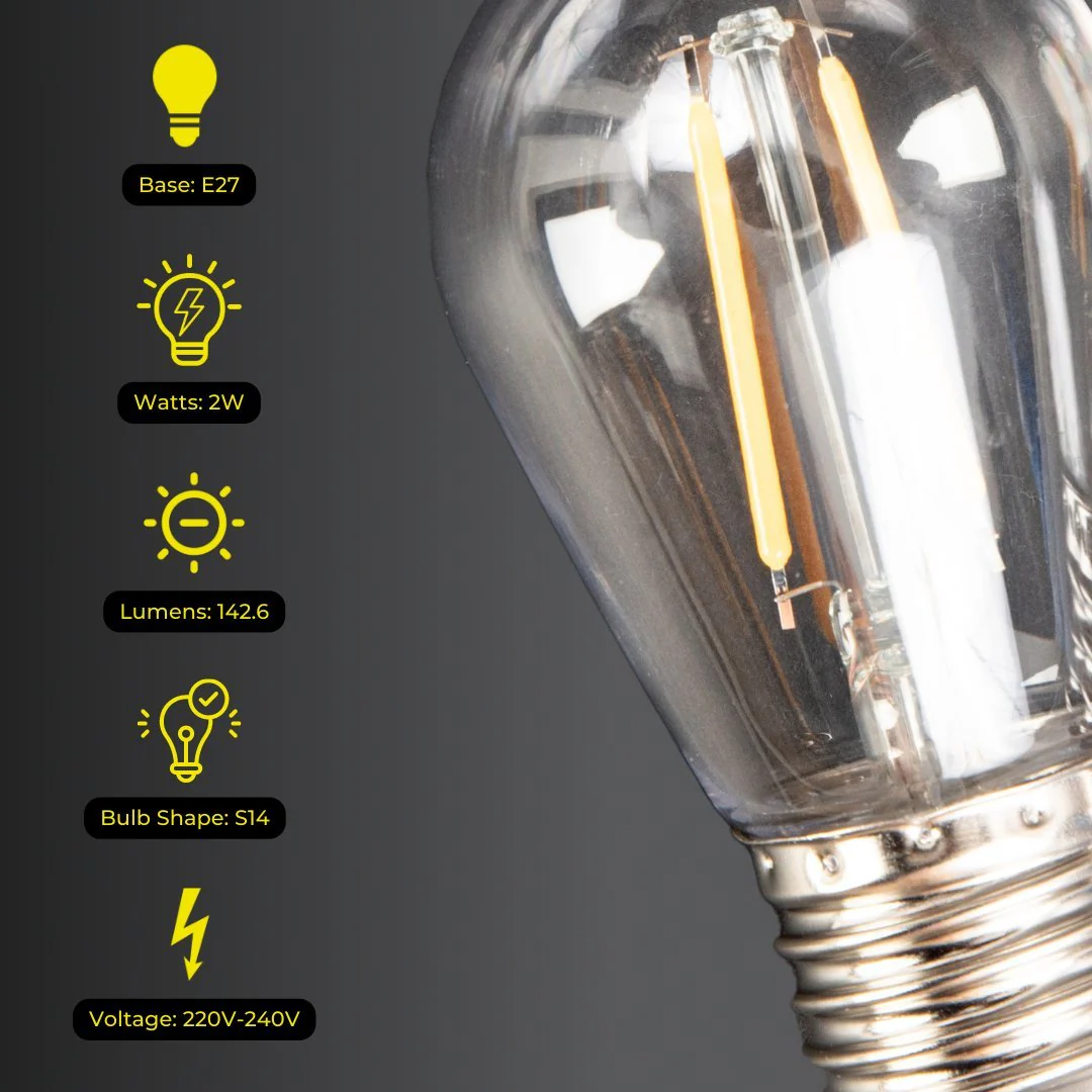 Plug-In Festoon Replacement Bulb - Traditional LED Bulb (S14, E27, 220-240) - Image 3