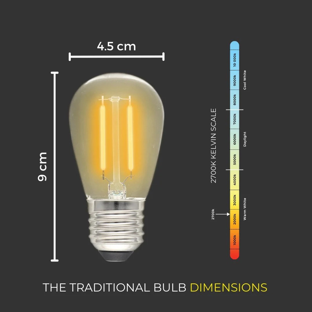 Plug-In Festoon Replacement Bulb - Traditional LED Bulb (S14, E27, 220-240) - Image 4
