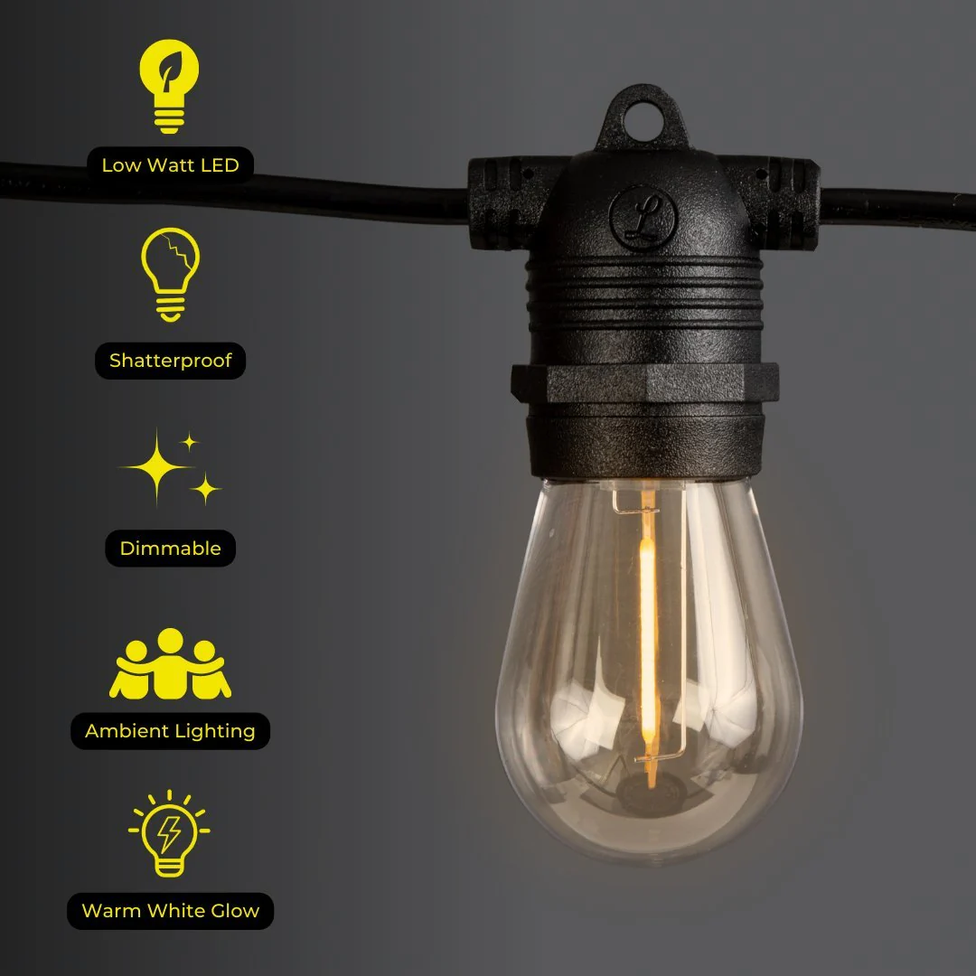 Solar Festoon Replacement Bulb - Traditional LED Bulb (S14, E27, 5V) - Image 3