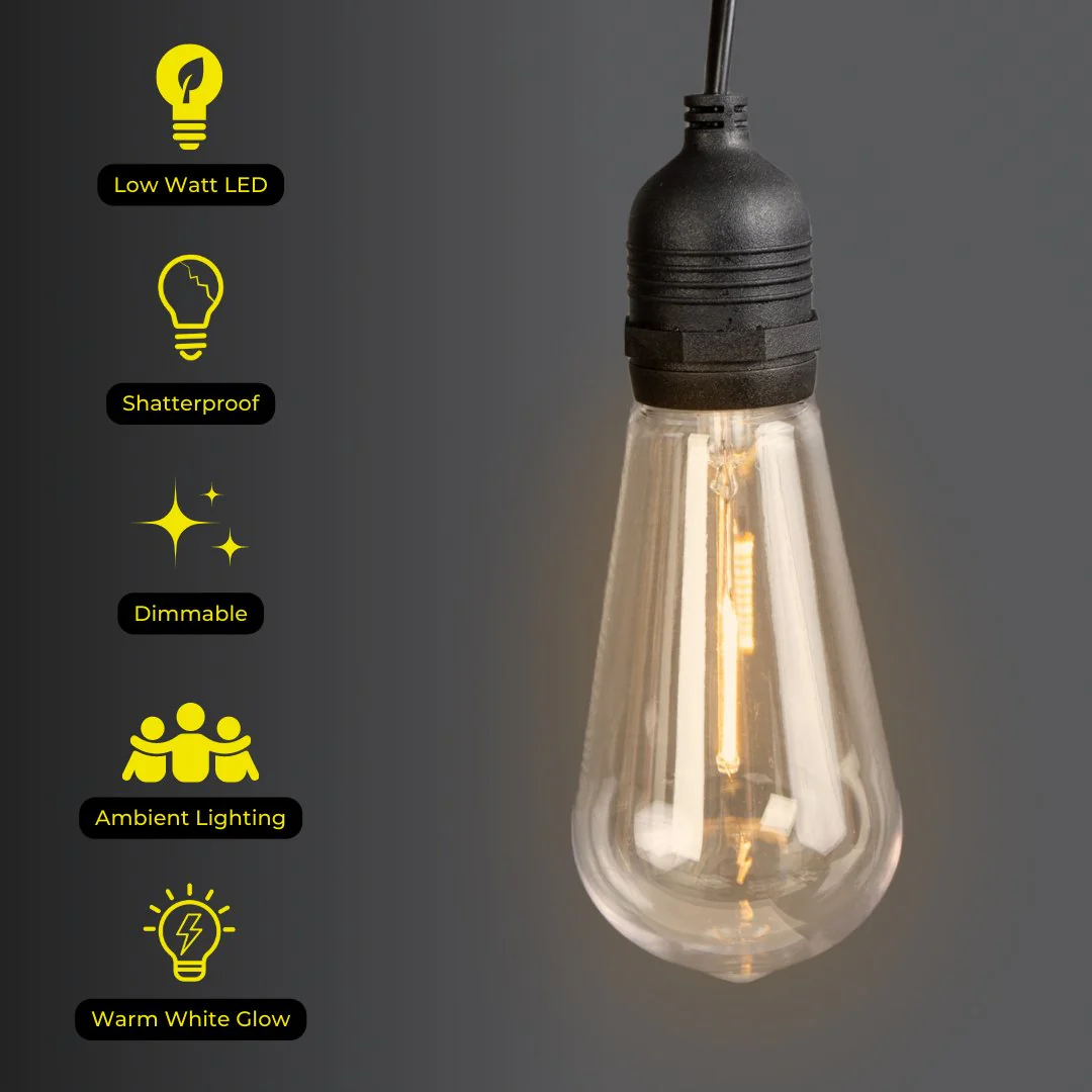 Plug-In Festoon Replacement Bulb - Vintage LED Bulb (ST64, E27, 220-240V) - Image 3