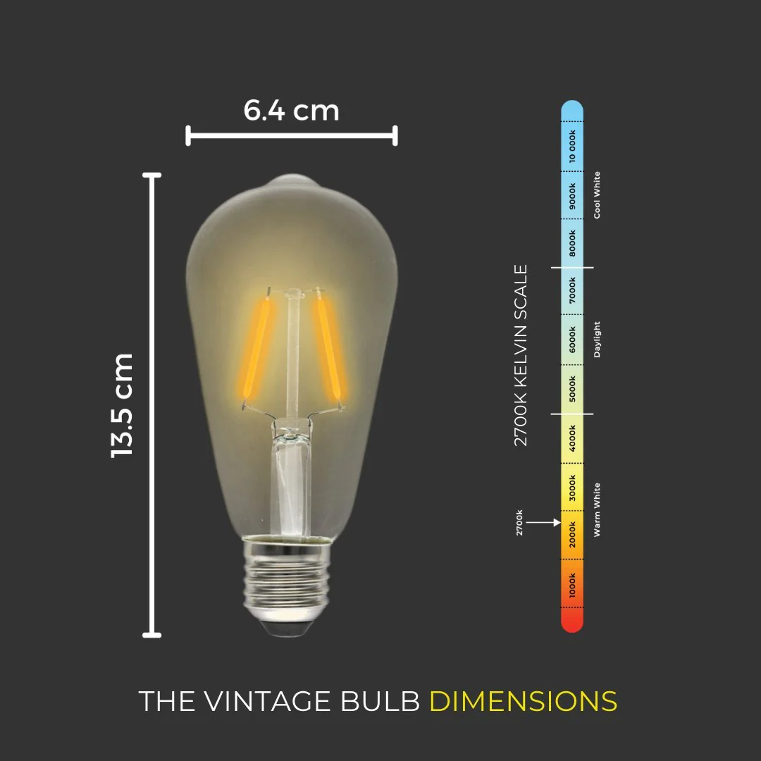 Plug-In Festoon Replacement Bulb - Vintage LED Bulb (ST64, E27, 220-240V) - Image 4