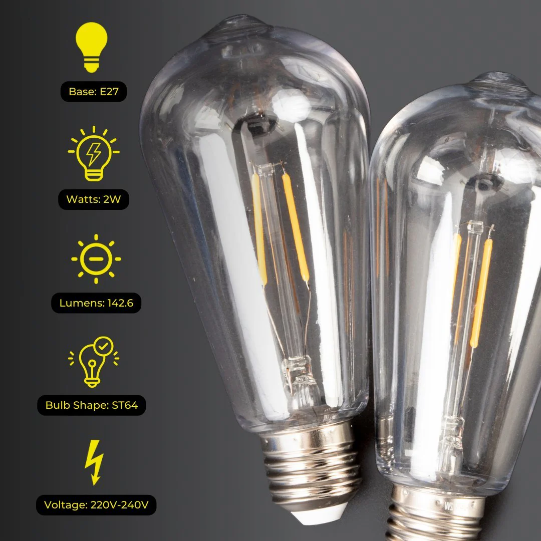 Plug-In Festoon Replacement Bulb - Vintage LED Bulb (ST64, E27, 220-240V) - Image 5