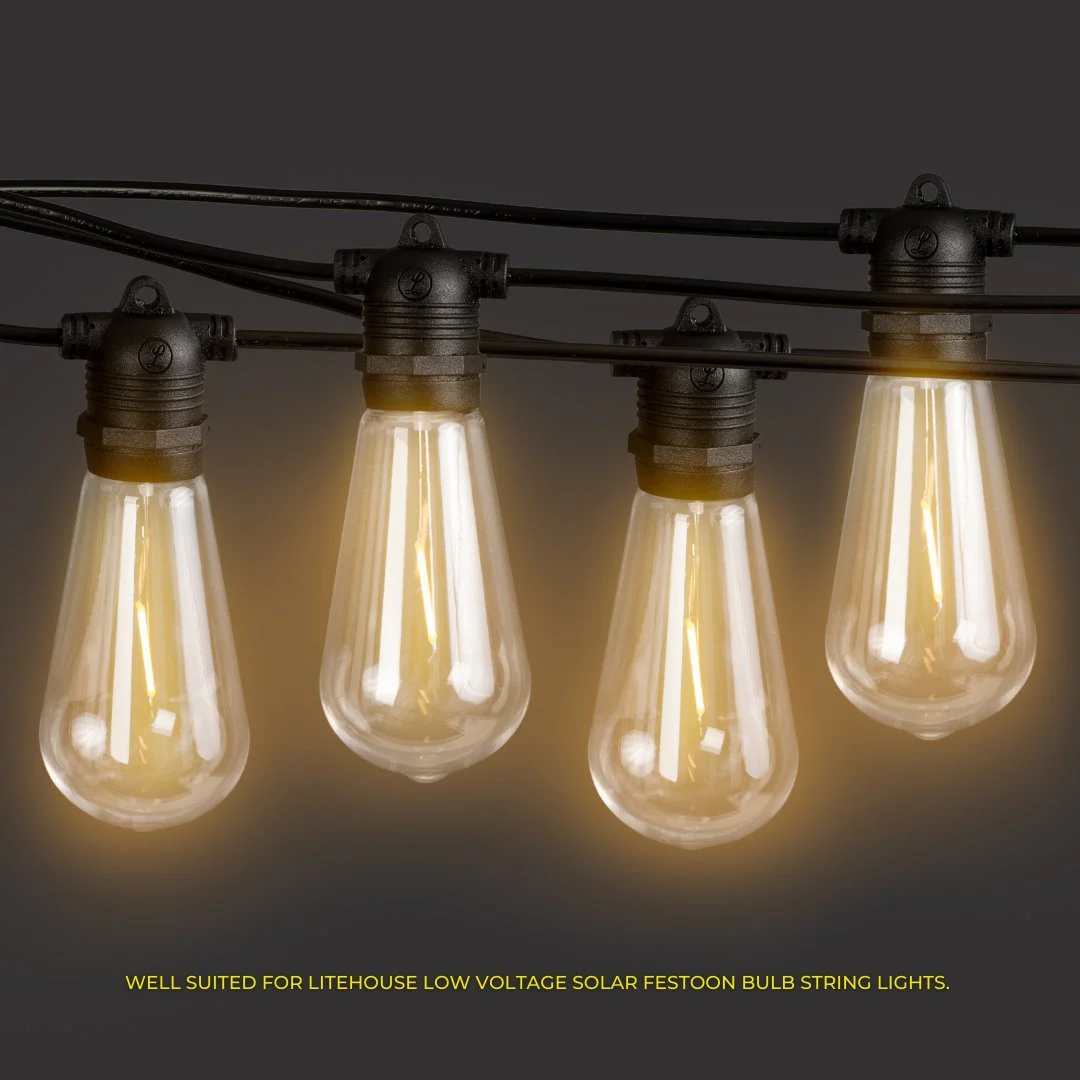 Solar Festoon Replacement Bulb - Vintage LED Bulb (ST64, E27, 5V) - Image 6