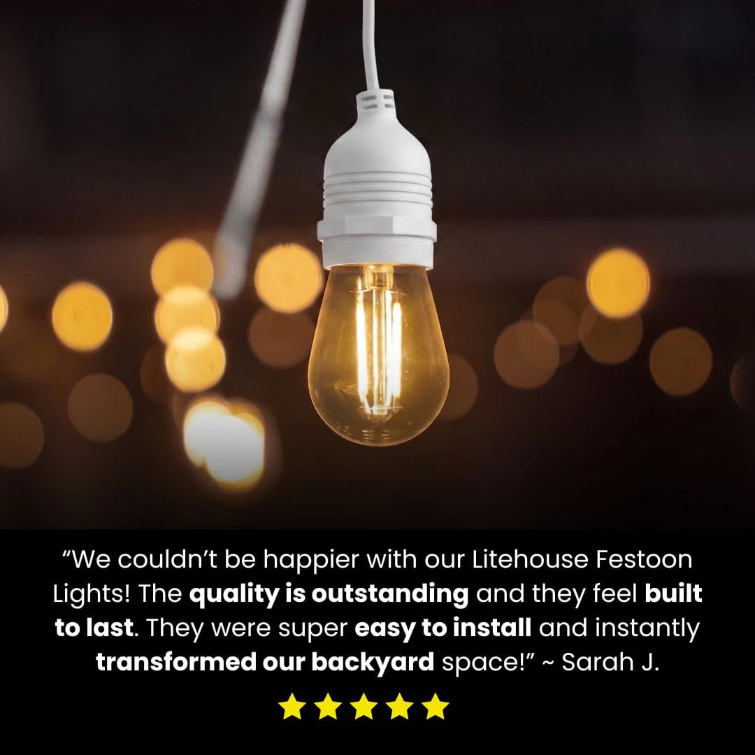 Plug-In Festoon Bulb String Lights - White - Image 4