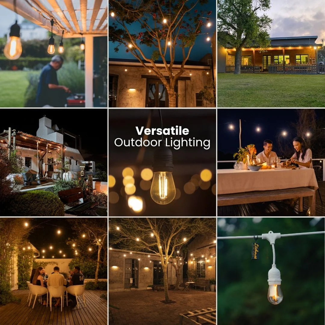 Plug-In Festoon Bulb String Lights - White - Image 5