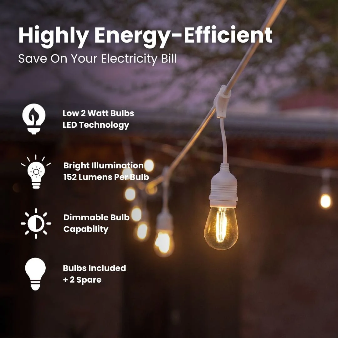 Plug-In Festoon Bulb String Lights - White - Image 8