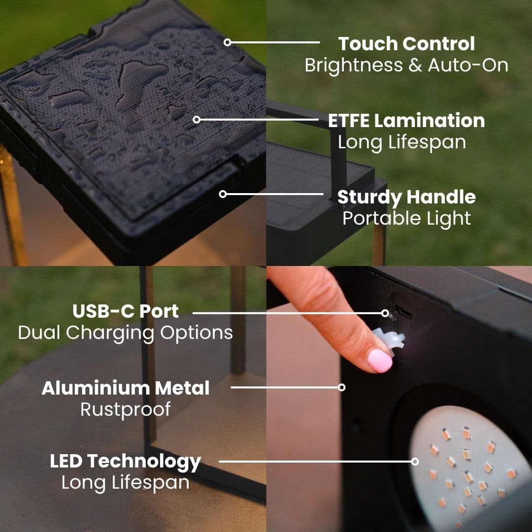 Luxury Metal Solar Lantern - Image 5